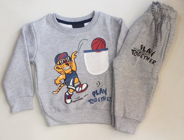 🧸 Kids Fashion Wear – Cartoon Printed Sweatshirt & Trouser Set